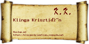 Klinga Krisztián névjegykártya