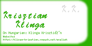 krisztian klinga business card